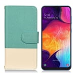 Samsung Galaxy A50 Dubbelfärgat läderfodral -  Grön