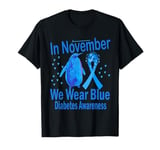 In November We Wear Blue Penguin diabetes Awareness T-Shirt