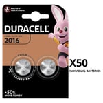 Duracell DL2016 CR2016 2016 3V Lithium Coin Cell Batteries x 50 **Long Expiry**