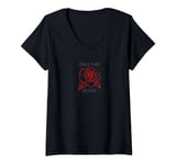 Womens English Rugby Rose - England Rugby Football Top V-Neck T-Shirt