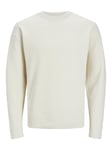 JACK & JONES Men's Jprccspring Perfect Knit Crew Neck Jumper, Almond Milk, L