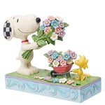 Enesco Peanuts by Jim Shore Figurine Snoopy and Woodstock Picking Flowers