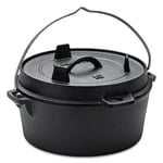 Naturehike Faitout hollandais avec Couvercle, 4,5 QT, Four néerlandais en Fonte pré-brûlée avec Sac de Rangement, Double poignées, Couvercle Sert également de poêle à Griller en Fonte