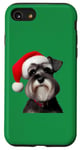 iPhone SE (2020) / 7 / 8 Miniature Schnauzer With Santa Hat Cristmas Xmas Dog Owner Case