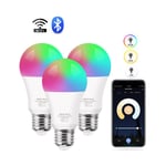 Merkmak - Ampoule Intelligente rgb E27 Tuya Wifi/Bluetooth 15W Lampe a led Compatible avec Google Home Alexa Assistance Vocal 3 pcs