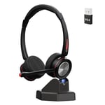 MAIRDI Wireless Headset with Microphone for PC, 5.2 Bluetooth Headset with Mic Noise Canceling for Truck Driver Office Call Center, 40H Play Time, Bluetooth Phone Headset for Work Teams Skype Zoom