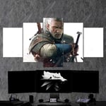 TOPRUN The Witcher 3 Wild Hunt Paintings on canvas wall art 5 panel Modern Decoration Print Decor For Living room Bedroom Home Framed XXL 150X80cm