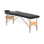 physa Hopfällbar massagebänk - 185 x 60 62 cm 227 kg Svart