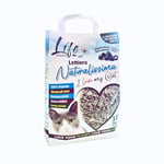 LifeGreen Litière Naturelle pour Chat, 2 kg, Charbon Actif, avec Fibre de Pois et amidon de maïs, végétal, biodégradable, aggrémérant, 3,8L, élimine Les odeurs