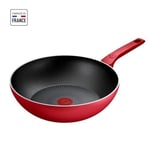 TEFAL - Poêle wok - 28 cm - capacité 3.7 L - rouge - Daily Expert