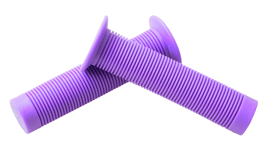 X-Rated 22.2mm Bike Flanged Handlebar Rubber Grips Ribbed Comfort 135mm Purple