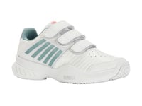 K-Swiss Court Express Strap Omni Chaussures de Tennis, White Nile Blue Desert Flower, 32.5 EU