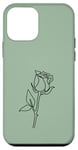 Coque pour iPhone 12 mini Rose noire abstraite dessin minimaliste Line Art