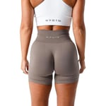 Spandex Solid Seamless Shorts Kvinnor Mjuka träningstights Fitness Outfits Yogabyxor Gym Wear Taupe szq