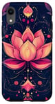 Coque pour iPhone XR Rose Pop Art Fleur de Lotus Ethnique Ornements Célestes