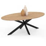 Idmarket - Table basse ovale alix pied araignée 110 cm bois et noir