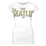 Amplified Womens/Ladies The Beatles Logo White T-Shirt - XS