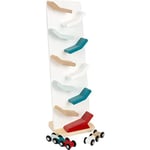 Small Foot Cascading Tower Made, Zig-zag Racetrack for Wooden Cars, Wood Toy for