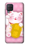 Pink Maneki Neko Lucky Cat Case Cover For Samsung Galaxy M12