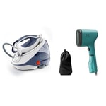 Bundle of Tefal GV9224G0 High Pressure steam Generator, White & Blue + Tefal Pure Pop Slim Handheld Clothes Steamer, Ready to Use in 15 Seconds, 70ml Water Tank, Travel Iron, Garment Steamer DT2024,