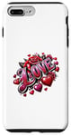 iPhone 7 Plus/8 Plus The Word Love surrounded By Hearts And Red Roses Case