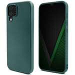 Moozy Lifestyle. Coque conçue pour Samsung A12, vert foncé – Coque légère en silicone liquide avec finition mate et doublure en microfibre douce, coque en silicone de qualité supérieure - Neuf