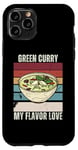 Coque pour iPhone 11 Pro Curry vert vintage My Flavor Love Amateur de curry vert rétro