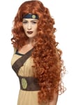 Medieval Queen Wig Auburn Warrior Braveheart Long Curly Fancy Dress Accessory Ne