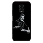 Coque pour Xiaomi Redmi Note 9S / 9 Pro Johnny Hallyday Noir