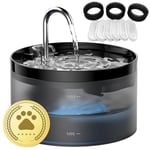 Fontaine a Eau Chat GIOTOHUN: Fontaine à Eau pour Chat avec Forme de Robinet, 64oz Distributeur Eau Chat, Pompe à Eau Super Silencieuse, Comprend 6 Filtres +3 Éponges, Noir