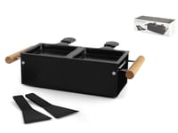 Set 2 Raclette Non-Stick With Spatulas, Black, Brand H&h