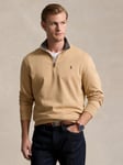 Polo Ralph Lauren Zip Neck Pullover Jersey Top, Camel