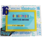 Oh Happy Day! 16th Birthday Sweet Sixteen 6x4 Bright Glass Photo Frame Gift Idea