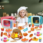 3In1 Pink and Blue Microwave Food Playset Toy for Kids Indoor Game Perfect Gift