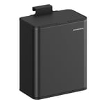 SONGMICS Poubelle de Cuisine Murale, Poubelle à Compost 8 L avec Couvercle, pour Déchets Alimentaires, sur Porte ou Mur, avec Crochets, pour sous-Évier, Salle de Bain, Noir d'encre LTB810B01