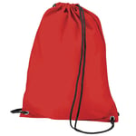 BagBase Budget Vattentålig Sport Gymsac Dragsnöre Väska (11 Red One Size