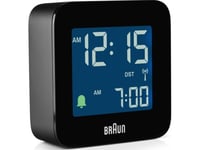 Braun Bc08, Digital Väckarklocka, Torg, Svart, 12/24H, Lcd, Batteri