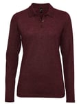 Polo Manches Longues - Femme - 02083 - Rouge Bordeaux Chiné