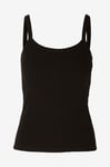 Selected FEMME - Linne slfCelica Anna Strap Tank Top - Svart