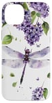 iPhone 14 Plus Dragonfly Surrounded by Lilac Flowers and Leaves Case