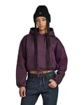 G-STAR RAW Women's Sleeve Graphic Cropped Loose Hoodie, Purple (lt maze D23888-D425-8880), M