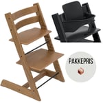 PAKKE, Stokke Tripp Trapp® chair + baby set – oak brown - Black