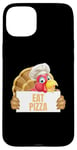 Coque pour iPhone 15 Plus Un cuisinier drôle de Thanksgiving à la dinde mange une pizza