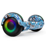 SISIGAD Hoverboard Self Balancing Scooter 6.5" Hoverboard Bluetooth Two Wheel Electric Scooter Swegway Board LED Light With 2 * 300W Motor for Kids