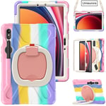 (S7 Plus 12.4 SM-T970Rainbow Pink)Tablettikotelo Samsung Galaxy Tab S9 Ultra SM-X910 S7 FE S8 Plus SM-X810 T730 T970 Heavy Duty Armor Kids Iskunkestävä jalustan suojus tietokoneen kannet ja kalvot