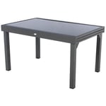 Table de jardin extensible Piazza anthracite & graphite 10 places en aluminium traité époxy - Hespéride