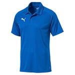 Puma Men's LIGA Sideline Polo Shirt, Electric Blue Lemonade White, Small