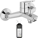 Mitigeur bain douche Jacob Delafon mural Aimé Chrome + nettoyant