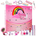 KreativeKraft Girls Beauty Advent Calendar 2024 - Peel Off Nail Polish Makeup Nail Stickers (Beauty)