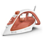 Tefal Easygliss ECO Steam Iron, 260 g/min Steam Boost, 50 g/min Continuous Steam, 270 ml Water Tank, Non-Stick Durilium Soleplate, Auto Off, Anti-drip, Anti-Scale, White & Terracotta, FV5782